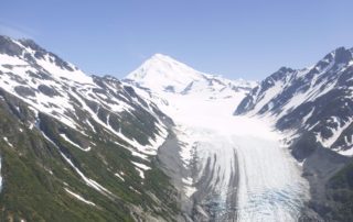 A photo of mountain peaks in Alaska where you could Alaska do some mountaineering and hiking.